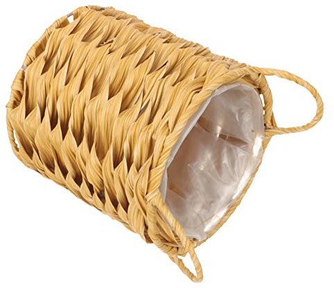 FONDOTIN Panier De Tissé avec Doublure Panier De Plantes De Bureau Pot De Décoratif pour Intérieur Conception Et Pratique