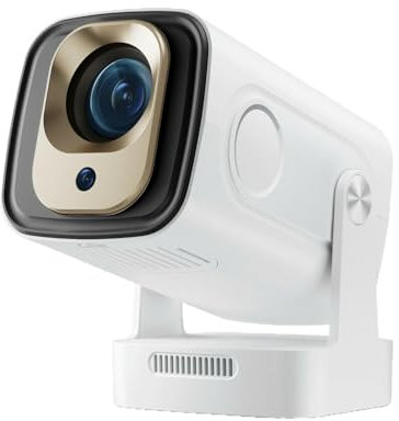 Mini Beamer, Smart Beamer 4k Heimkino, 1080P 180°Dreh Tragbarer Projektor, WiFi 6&Bluetooth Android 11.0, Auto Keystone/Trapezkorrektur, 130 Bildschirm Videoprojektor, 4000+ Unterhaltung (White)
