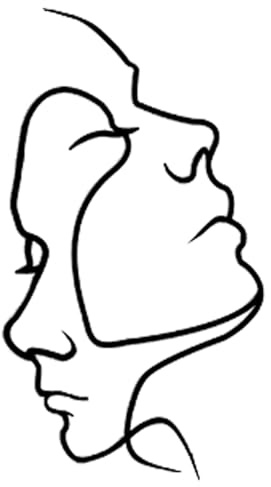 Huspox Minimalist Line Wall Art Abstract Couple Line Wall Decor Soulmate Definition Metal Hanging Sculpture Black 40x22cm