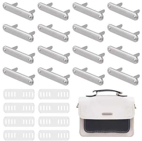 PH PandaHall 16pcs Metal Labels Rectangle Blank Stamping Tags Metal Engraved Plates for Handmade Purse Bag Backpack Hat Shoes DIY Craft Memorial Art Sewing Items, Platinum, 47.5x9.5mm