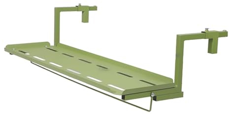 Justerbart vikbart balkongbord 7 höjder grönt 60 cm utomhus räcke bord för trädgård uteplats däck platsbesparande möbler för små balkonger
