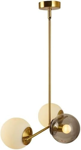 Lámpara colgante de cristal moderna E27 3 luces metal Compatible with interior ., sala estar, luminaria suspendida,luces colgantes