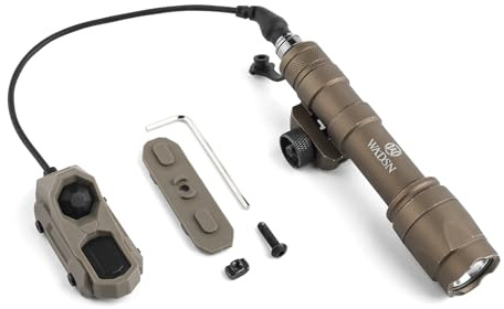 QIRUIMY M600C Tactical Torch 600 Lumens LED Flashlight,Lightweight Scout Light for Mlok Keymod 20mm Picatinny Rail System (Browm)