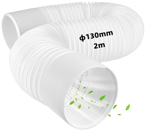 FINEVERNEK Tubo Aire Acondicionado Portatil, Manguera de Escape para Aire Acondicionado, Tubo de Salida Aire Acondicionado Universal,Tubo Flexible de Salida de Aire de PVC, (Φ13 cm/Longitud 2M)