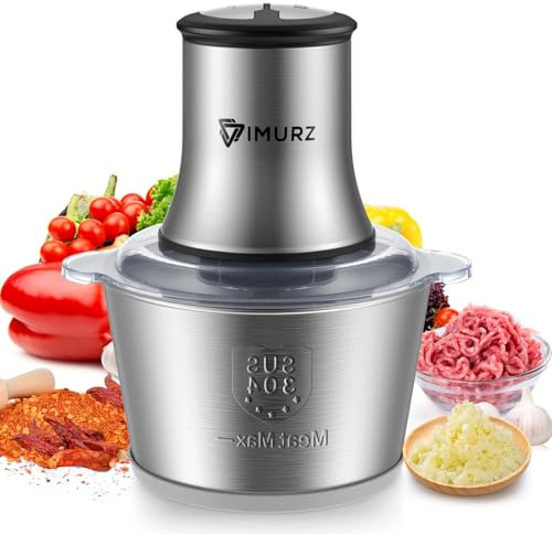 Vegetable chopper multi function dual speed mini Food processor equipped witha 2 liter stainless steel bowl and 4 layers of blades blender suitable for Meat Onions Garlic Nuts Baby Food