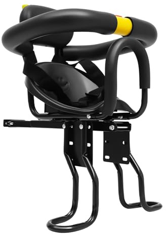 Kinderfahrradsitz für Vordermontage, Kindersitz vorne am Lenker für Mountainbikes & Rennräder, Sicherheits-Fahrradsitz mit Safety-Belt, Baby-Halterung bis 35 kg, geeignet für MTB & Rennrad