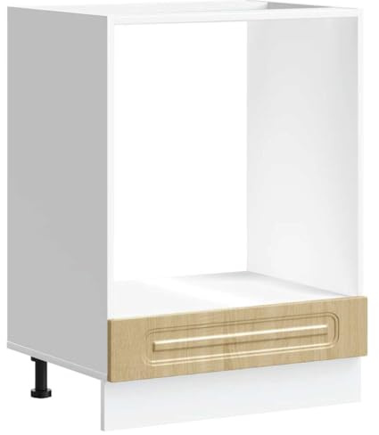 HETFTJN Kalmar - Mobiletto da forno da 60 cm di larghezza, per forno da incasso e microonde, in legno di rovere Sonoma, con piedini regolabili, 60 x 46 x 81,5 cm