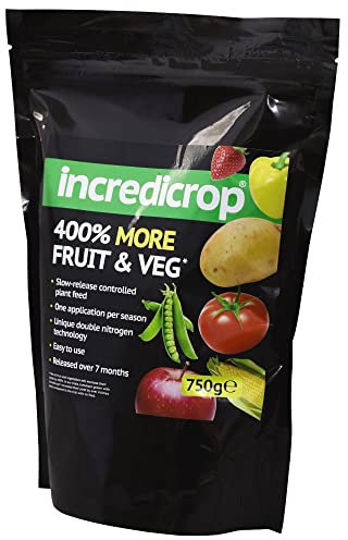 Multi-Purpose Slow Releasing Granular Plant Fertiliser Food for Healthy Flowers, Fruit & Vegetables, Easy to Use Harvest 400% more, Incredicrop® 1 x 750g Pack by Thompson & Morgan