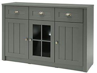 Sideboard Monde II Holzdekor grün 130x86x43cm Board Kommode Schrank Anrichte Fernsehschrank Highboard Standschrank Wohnzimmerschrank Wohnzimmer Beleuchtung ohne Beleuchtung