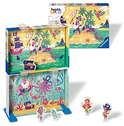 Ravensburger Kinderpuzzle Puzzle&Play 05591 - Piraten auf Schatzjagd - 2x24 Teile Puzzle für Kinder ab 4 Jahren