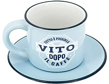 TAZZINA DA CAFFE' PERSONALIZZATA CON PIATTINO - VITO