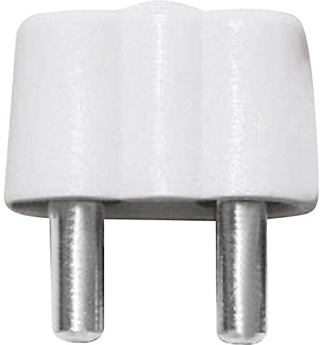 BELI-BECO 61/15 Doppelstecker - Miniatur-Bananenstecker mit 8mm Stiftabstand und Stift-Ø: 2,6mm - 3 Stück (Weiß)