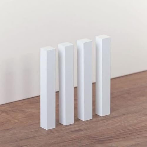 Universalholzecken Innen Außen 4er Set 15 x 112 x 15 mm Massivholz Weiß zum Kleben Sockelleisten Ecktürme by PROVISTON
