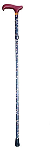 Ossenberg – Faltbarer Leichtmetallstock mit dunkelrotem Derbygriff aus Holz – Gehhilfe – Gehstock – Teleskopstock – hohe Belastbarkeit – höhenverstellbar – klappbar – faltbar auf 26 cm