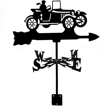 CAZARU Wetterfahne Edelstahl-Wetterhahn Langlebig Farm Scene Garden Stake Wetterfahne Messwerkzeuge für Patio Yard Dekoration
