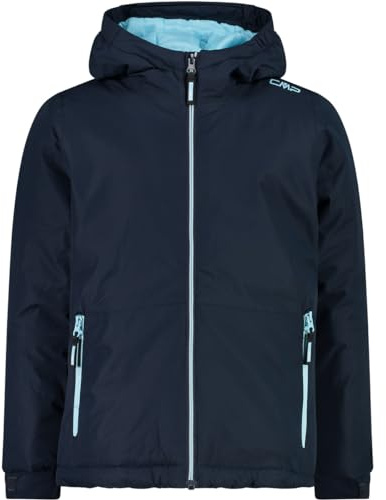 CMP Giacca Kid G con Cappuccio Fisso Unisex - Bambini e Ragazzi, Black Blue 25, 128