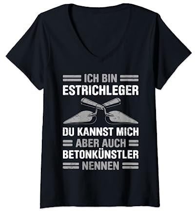 Estrich Legen Für Estrichleger Estrichbauer Handwerker T-Shirt mit V-Ausschnitt