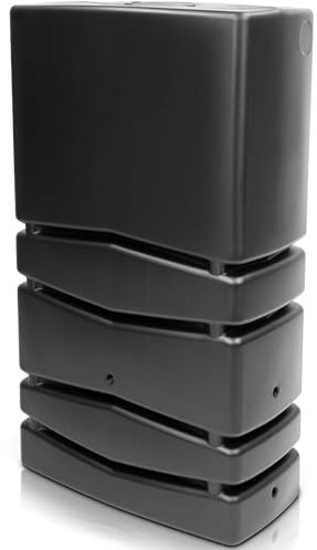 YourCasa Regentonne Eckig 350 Liter [Aqua Silo] XXL Regenfass mit Öffnung und Deckel - platzsparende Form - Frostsicher aus Kunststoff - Regenwassertonne - Regenwassertank Garten Schmal (Anthrazit)