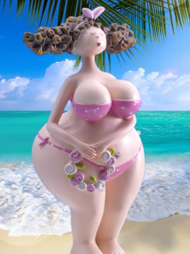 Pommerntraum ®| Dekofigur mollige üppige Maritime Badenixe Nana Rubenslady | Sammlerfigur Dame Rubensfigur Beachlady Strandschönheiten Pommerndame Dekolady Retrofigur Nana-Skulptur (Daniela)