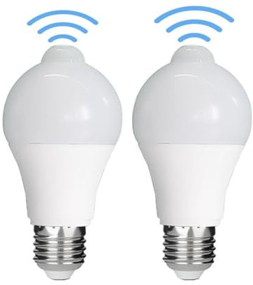 15w E27 LED Motion Sensor Lights Indoor - PIR Motion Sensor LED Bulb - Equivalent 100w - 2 Pack Smart Motion Light Bulbs with E27 Edison Screw for Garage Corridor Basement (Warm White)
