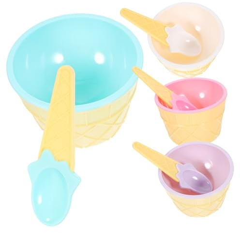 Alipis Juego de 4 Tazones para Helado, Diseño Adorable y Estructura Resistente, Ideales para Restaurantes y Hoteles
