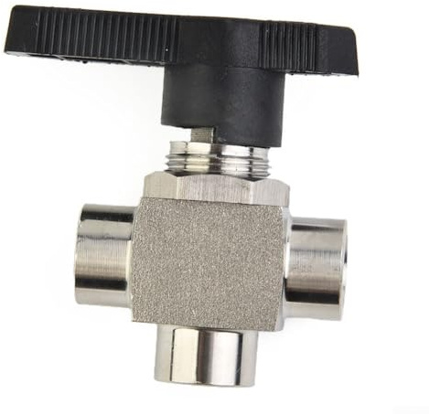 ZYWUOY 3 Way Ball Valve with 304 Stainless Steel Material Suitable for Water, Oil, Gas (G3/8)