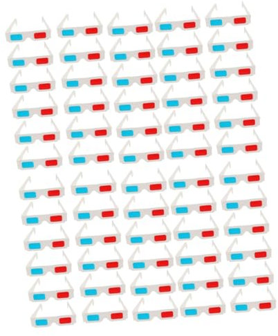 HOMSFOU 2 Set Di Occhiali Da Cinema 3d in Cartone Sicuri Per Ragazzi E Ragazze Adulti Confezione Leggera Portatile Occhiali Anaglifi Costo 30 Pezzi * 2