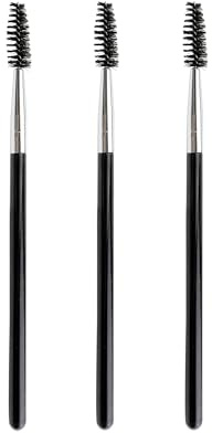 Quacc 3 PCS Eyelash Brush Portable Eye Brush Eyebrow Brush Reusable for Eyelash Extension Makeup, Lifting Eyebrow (Black)