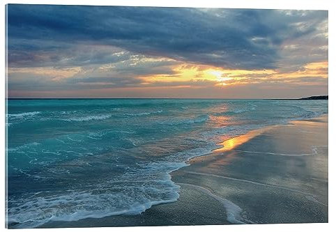 Posterlounge Sonnenuntergang am Meer Acrylglasbild von Filtergrafia 90 x 60 cm Wandbilder Wanddeko