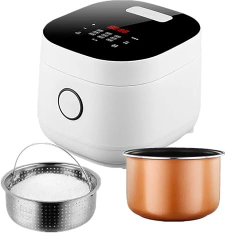 BDJSN Mini Olla Arrocera De 3L, Olla Arrocera Inteligente para El Hogar De 500 W, Sartén Antiadherente, Cita Las 24 Horas, Control Preciso De Temperatura, Vaporizador Portátil para Arroz, Sopa, Guiso