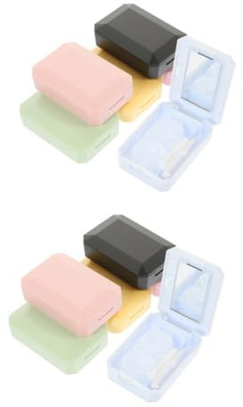 Healeved 12sets Contact Lenses Case Mirror Portable Travel Storage Box for Halloween Cosplay for Daily Contact Lenses Storage and Go Use Random Color