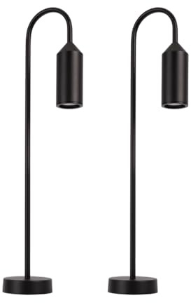 LUXULA 2 Stück Wegeleuchte GU10 60cm, IP54, Stehleuchte | Bodenplatte und Erdspieß, Aluminium, LED Außenleuchte, Pollerleuchte, Stehleuchte für Garten, Terrasse und Wege
