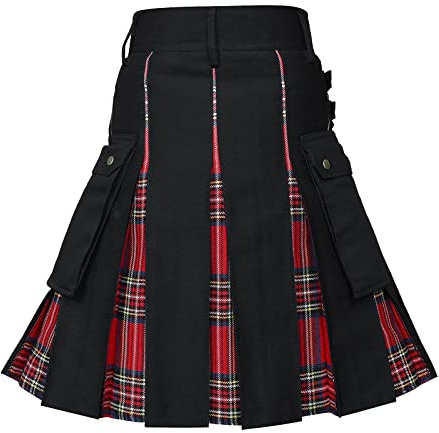 Kilt Hommes Écosse Traditionnel Kilt Mode Jupe écossaise Hommes Jupe utilitaire Classique Rétro Jupe Écosse Médiévale Jupe plissée Écosse Écosse Jupe plissée Écosse, rouge, XL