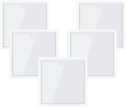 TRKETK 5 Pezzi Tasche Autoadesive per Carte di Credito, Autori di Autori di Auto Adesivi Trasparente Autoadesivo Supporto Porta Permesso Parcheggio Auto, per Auto, Furgoni, Caravan (105x105 mm)