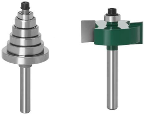 1 set falsfräs med 6 lager 6 mm 6,35 mm skaft träbearbetningsfräs tappfräs for träbearbetningsverktyg(6mm shank)