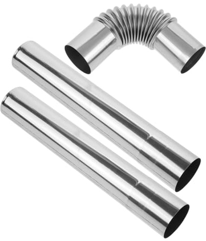 Angoily Stainless Steel Stove Pipe Chimney Extension, Silver Replacement Flue for Home Heating, Easy Installation, Easy to Install and Dismantle, Sturdy