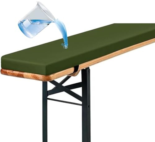 Genérico Cojín Acolchado para Banco de Cerveza para Asiento de Suelo Cojines para Muebles de Salón Cojín Antideslizante Impermeable para Banco de Exterior,Verde,130x40x3cm