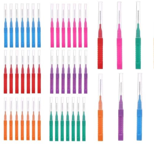 48 PCS Interdental Brushes – Portable Tooth Cleaning Tools for Effectively Cleaning Gaps Between Teeth, Easy to Use, Multi-Color Set for Home, Travel, and Daily Oral Care(Multi-Color)