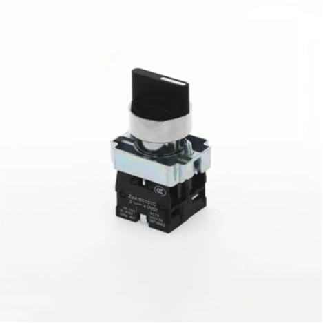 XB2-BD25 Interruptor pulsador giratorio con autobloqueo y selector de dos posiciones, 10 A, 1 NA, 1 NC, 22 mm