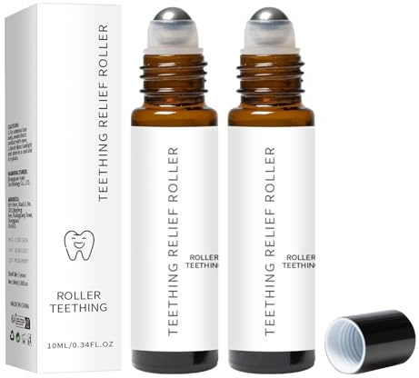Teething Roller,2PCS Teething Relief Roller - Natural Teething Roller Oil for Relief Teething Discomfort Baby - Pain Relief Oil Roller Suitable for Babies,Children,Kids