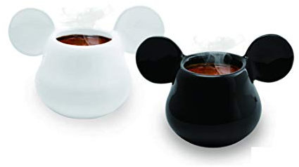 Joy Toy 62128 MICKEY MOUSE 3D KERAMIK ESPRESSO TASSEN 13X8X8 CM, schwarz + Weiss