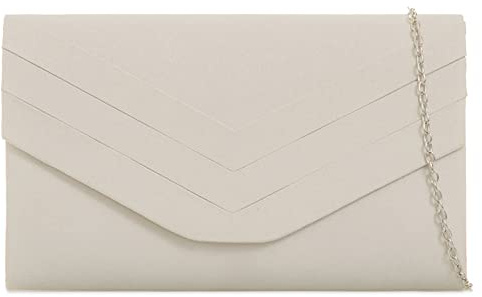 fi9 Damen Stilvolle Wildleder Umschlag Stil Braut Hochzeit Abend Clutch Party Handtasche, medium