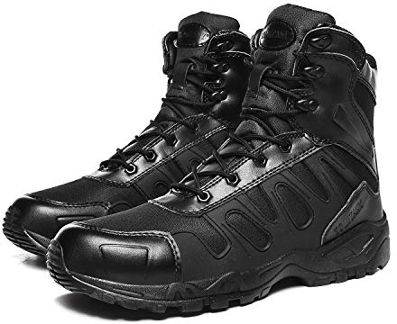 LiliChan Bottes Tactiques Respirantes Légères pour Hommes Bottes de Travail Militaires Durables en Plein Air (42 EU, noir)
