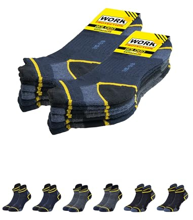 NOLOGO KATIACALZE Calze da Lavoro Uomo Donna 6 Paia - Calzini Uomo Cotone, Calze per Scarpe Antinfortunistiche, Calzini Anti vesciche, Traspiranti, Super Resistenti, Fantasmino, 39/42