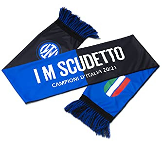 Inter Scarf I M Scudetto 20-21, Italienska, Polyester, Unisex Vuxen, Svart/Blå, En Storlek