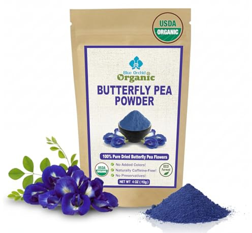 Butterfly Pea Flower Powder - Organic Blue Matcha Tea and Latte - Natural Food Coloring - 4 OZ