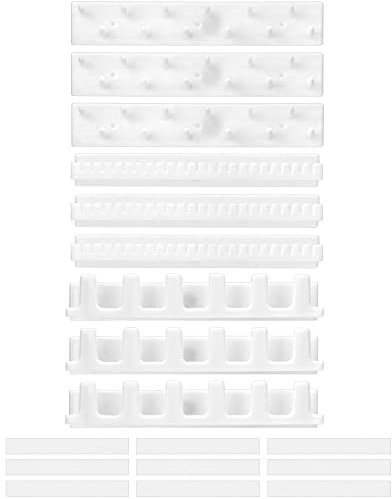 QWORK® 9Pz porta Gioielli da Appendere, Ganci Adesivi da Parete per Orecchini, Collane, Anelli, Braccialetti