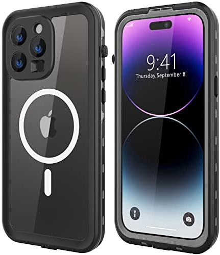 Dewfoam Design for iPhone 14 Pro Max Waterproof Case, Shockproof Dustproof Phone Case with Screen Protector, Full Body Protective Phone Case for iPhone 14 Pro Max 6.7 inch(Black)