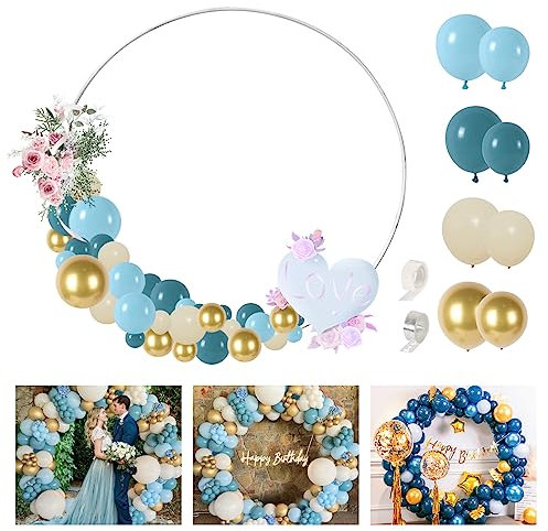 Kit de cadre en cercle réutilisable - En forme de cercle - Support de ballon - Kit de support de ballon - Kit de support rond pour mariage, fête d'anniversaire, décoration de festival (B-200 mm)