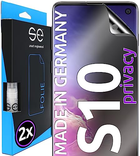 2x se® 3D SCHUTZFOLIE Privacy für Samsung Galaxy S10,Blickschutz, 100% Fingerabdruck & FaceID kompatibel, einfache blasenfreie Installation, Ultra-Klar, Stoß-Kratzfest, aus Deutschland